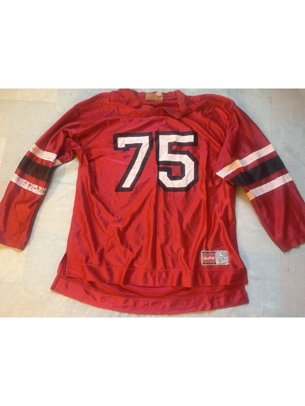 Rawlings Pro Football Jersey #75 Red Adult Large